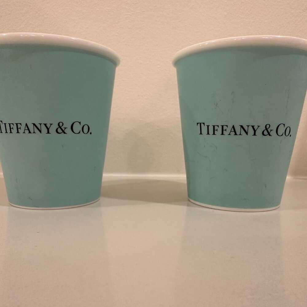 Tiffany Coffee Cups in Bone China, Set of Two